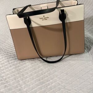 Kate Spade Cream and Tan Tote Bag